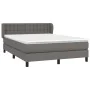 Box spring bed with gray synthetic leather mattress 140x190 cm by vidaXL, Beds and slatted bases - Ref: Foro24-3127311, Price...