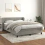 Box spring bed with light gray velvet mattress 140x200 cm by vidaXL, Beds and slatted bases - Ref: Foro24-3127553, Price: 448...