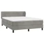 Box spring bed with light gray velvet mattress 140x200 cm by vidaXL, Beds and slatted bases - Ref: Foro24-3127553, Price: 448...