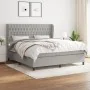 Box spring bed with light gray fabric mattress 180x200 cm by vidaXL, Beds and slatted bases - Ref: Foro24-3128221, Price: 659...