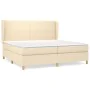 Box spring bed with cream fabric mattress 200x200 cm by vidaXL, Beds and slatted bases - Ref: Foro24-3128394, Price: 700,35 €...