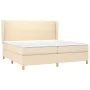 Box spring bed with cream fabric mattress 200x200 cm by vidaXL, Beds and slatted bases - Ref: Foro24-3128394, Price: 700,35 €...