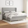 Box spring bed with light gray fabric mattress 180x200 cm by vidaXL, Beds and slatted bases - Ref: Foro24-3128381, Price: 647...