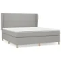 Box spring bed with light gray fabric mattress 180x200 cm by vidaXL, Beds and slatted bases - Ref: Foro24-3128381, Price: 647...