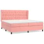 Box spring bed with pink velvet mattress 200x200 cm by vidaXL, Beds and slatted bases - Ref: Foro24-3129416, Price: 689,75 €,...