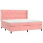 Box spring bed with pink velvet mattress 200x200 cm by vidaXL, Beds and slatted bases - Ref: Foro24-3129416, Price: 689,75 €,...