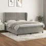 Box spring bed with light gray velvet mattress 160x200 cm by vidaXL, Beds and slatted bases - Ref: Foro24-3129339, Price: 579...