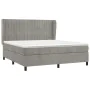 Box spring bed with light gray velvet mattress 160x200 cm by vidaXL, Beds and slatted bases - Ref: Foro24-3129339, Price: 579...