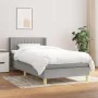 Box spring bed with light gray fabric mattress 100x200 cm by vidaXL, Beds and slatted bases - Ref: Foro24-3130409, Price: 324...