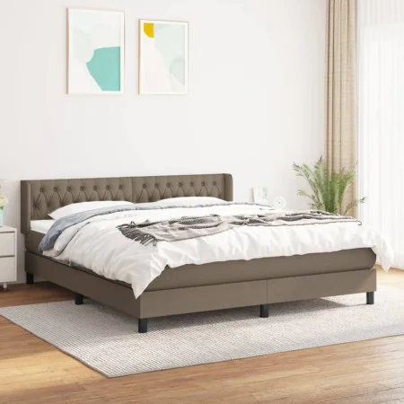 Box spring bed with taupe gray fabric mattress 180x200 cm by vidaXL, Beds and slatted bases - Ref: Foro24-3129973, Price: 583...