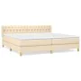 Box spring bed with cream fabric mattress 200x200 cm by vidaXL, Beds and slatted bases - Ref: Foro24-3130542, Price: 657,36 €...