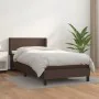 Box spring bed with brown synthetic leather mattress 90x200 cm by vidaXL, Beds and slatted bases - Ref: Foro24-3130700, Price...