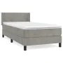 Boxspringbett mit hellgrauer Samtmatratze 90x190 cm von vidaXL, Betten und Lattenroste - Ref: Foro24-3130877, Preis: 311,13 €...