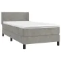 Boxspringbett mit hellgrauer Samtmatratze 90x190 cm von vidaXL, Betten und Lattenroste - Ref: Foro24-3130877, Preis: 311,13 €...