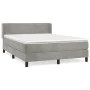 Boxspringbett mit hellgrauer Samtmatratze 140x190 cm von vidaXL, Betten und Lattenroste - Ref: Foro24-3130835, Preis: 476,33 ...