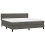 Box spring bed with dark gray velvet mattress 180x200 cm by vidaXL, Beds and slatted bases - Ref: Foro24-3131154, Price: 552,...