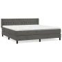 Boxspringbett mit dunkelgrauer Samtmatratze 160x200 cm von vidaXL, Betten und Lattenroste - Ref: Foro24-3131148, Preis: 513,7...