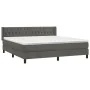 Boxspringbett mit dunkelgrauer Samtmatratze 160x200 cm von vidaXL, Betten und Lattenroste - Ref: Foro24-3131148, Preis: 513,7...