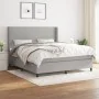 Box spring bed with light gray fabric mattress 180x200 cm by vidaXL, Beds and slatted bases - Ref: Foro24-3131289, Price: 617...