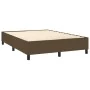 Cama box spring con colchón tela marrón oscuro 140x200 cm de vidaXL, Camas y somieres - Ref: Foro24-3131676, Precio: 557,14 €...