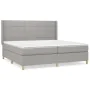 Box spring bed with light gray fabric mattress 200x200 cm by vidaXL, Beds and slatted bases - Ref: Foro24-3132017, Price: 658...