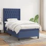 Box spring bed with blue fabric mattress 100x200 cm by vidaXL, Beds and slatted bases - Ref: Foro24-3131655, Price: 417,40 €,...