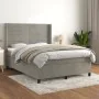 Box spring bed with light gray velvet mattress 140x190 cm by vidaXL, Beds and slatted bases - Ref: Foro24-3132735, Price: 564...