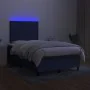 Box spring bed with mattress and LED blue fabric 120x200 cm by vidaXL, Beds and slatted bases - Ref: Foro24-3134867, Price: 4...