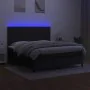 Boxspringbettmatratze und LED-Leuchten aus schwarzem Stoff 180x200 cm von vidaXL, Betten und Lattenroste - Ref: Foro24-313473...