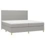 Box spring bed with fabric mattress and light gray LED 200x200 cm by vidaXL, Beds and slatted bases - Ref: Foro24-3135381, Pr...