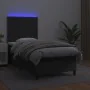 Boxspringbett und LED-Matratze aus schwarzem Kunstleder 90x200 cm von vidaXL, Betten und Lattenroste - Ref: Foro24-3135801, P...