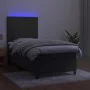 Boxspringbett mit Matratze und dunkelgrauem LED-Samt 90x200 cm von vidaXL, Betten und Lattenroste - Ref: Foro24-3136102, Prei...