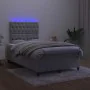 Box spring bed with mattress and LED light gray velvet 120x200 cm by vidaXL, Beds and slatted bases - Ref: Foro24-3136293, Pr...