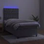 Cama box spring colchón y LED terciopelo gris claro 80x200 cm de vidaXL, Camas y somieres - Ref: Foro24-3136269, Precio: 329,...