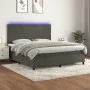 Boxspringbett mit Matratze und dunkelgrauem LED-Samt 160x200 cm von vidaXL, Betten und Lattenroste - Ref: Foro24-3136012, Pre...