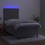 Boxspringbett mit Matratze und hellgrauem LED-Samt 90x190 cm von vidaXL, Betten und Lattenroste - Ref: Foro24-3135975, Preis:...