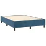 Box spring bed with mattress and LED dark blue velvet 140x200 cm by vidaXL, Beds and slatted bases - Ref: Foro24-3136309, Pri...