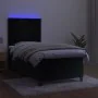 Box spring bed with mattress and LED black velvet 100x200 cm by vidaXL, Beds and slatted bases - Ref: Foro24-3136229, Price: ...