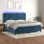 Box spring bed with mattress and LED dark blue velvet 200x200 cm by vidaXL, Beds and slatted bases - Ref: Foro24-3136387, Pri...