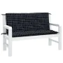 Garden bench cushions 2 pcs black checkered fabric 120x50x7cm by vidaXL, Cushions for chairs and sofas - Ref: Foro24-361691, ...