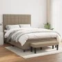 Box spring bed with taupe gray fabric mattress 140x200 cm by vidaXL, Beds and slatted bases - Ref: Foro24-3136601, Price: 600...