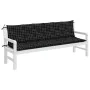 Garden bench cushions 2 pcs black checkered fabric 200x50x7cm by vidaXL, Cushions for chairs and sofas - Ref: Foro24-361748, ...