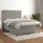 Boxspringbett mit hellgrauer Samtmatratze 140x200 cm von vidaXL, Betten und Lattenroste - Ref: Foro24-3143205, Preis: 580,20 ...