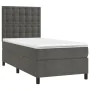 Box spring bed with dark gray velvet mattress 90x200 cm by vidaXL, Beds and slatted bases - Ref: Foro24-3143242, Price: 336,1...