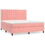 Boxspringbett mit rosa Samtmatratze 180x200 cm von vidaXL, Betten und Lattenroste - Ref: Foro24-3143282, Preis: 579,25 €, Rab...