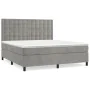 Box spring bed with light gray velvet mattress 160x200 cm by vidaXL, Beds and slatted bases - Ref: Foro24-3143271, Price: 574...