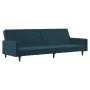 2-Sitzer-Schlafsofa mit Fußstütze aus blauem Samt von vidaXL, Sofas - Ref: Foro24-3080500, Preis: 304,86 €, Rabatt: %