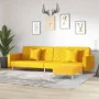 2-seater sofa bed with footrest and 2 yellow fabric cushions by vidaXL, Sofas - Ref: Foro24-3081827, Price: 301,50 €, Discoun...