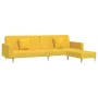 2-seater sofa bed with footrest and 2 yellow fabric cushions by vidaXL, Sofas - Ref: Foro24-3081827, Price: 301,50 €, Discoun...