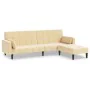 2-seater sofa bed with 2 footrest cushions in cream velvet by vidaXL, Sofas - Ref: Foro24-3080706, Price: 294,61 €, Discount: %